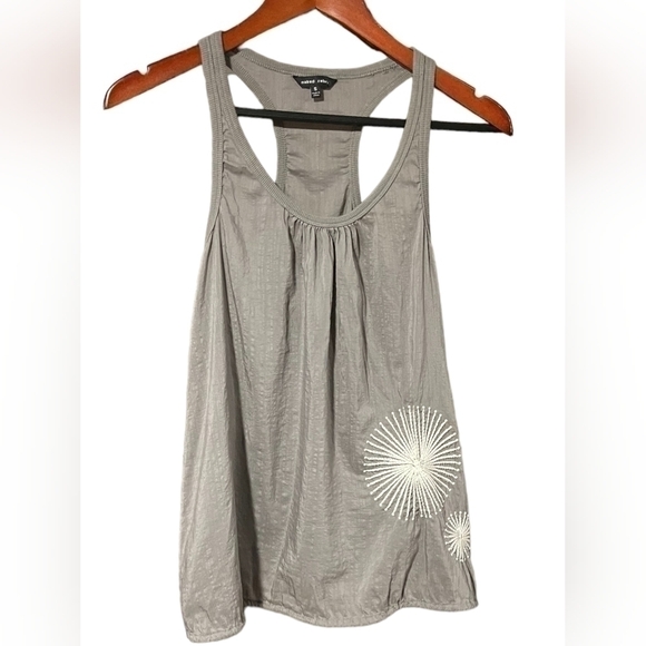 Naked Zebra Gray Racerback Drawstring Tank Top Silk Cotton Blend Size Small - Picture 2 of 16